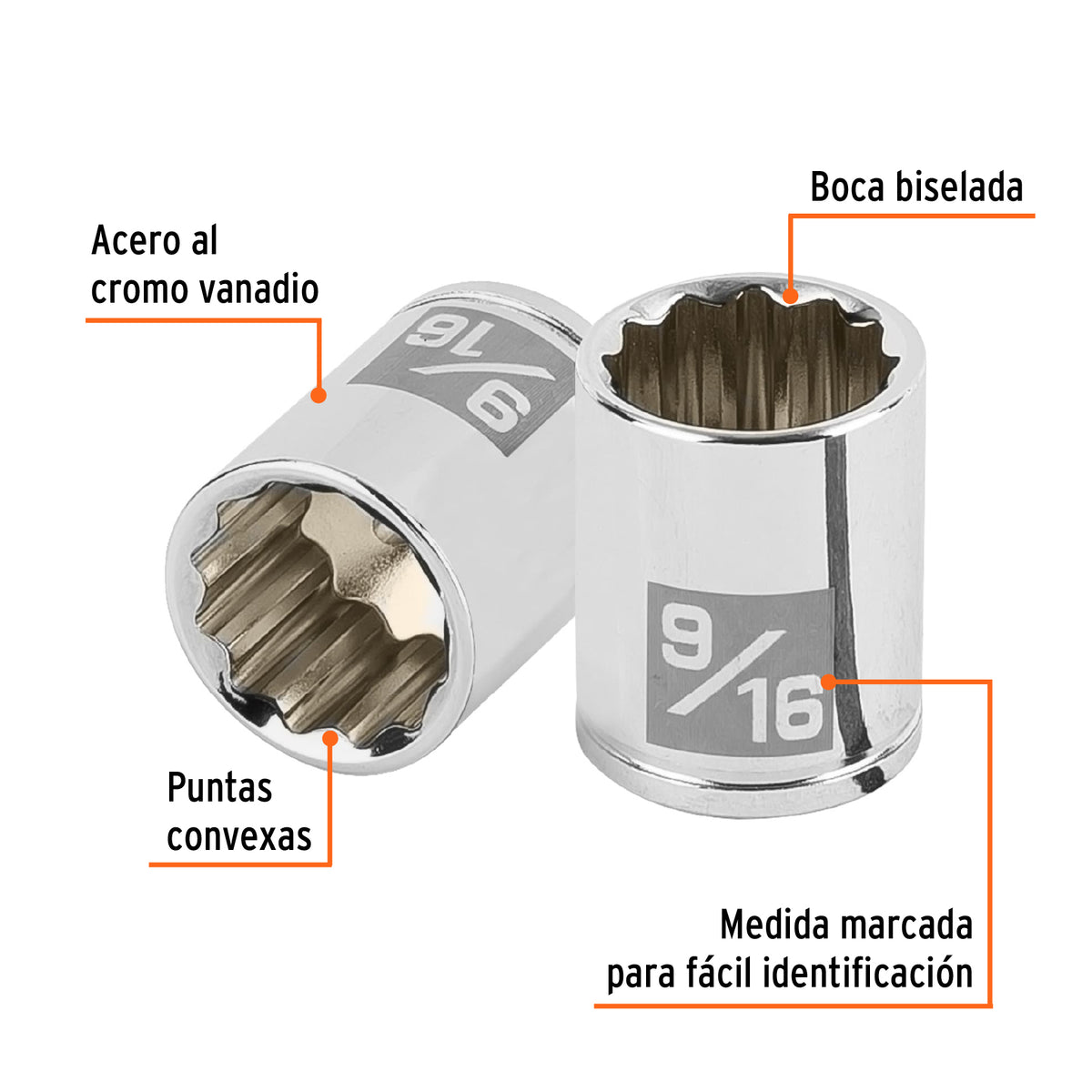 Dado de 9/16', 12 puntas, cuadro 1/4', TRUPER, Truper, SKU 100965 — vista 3