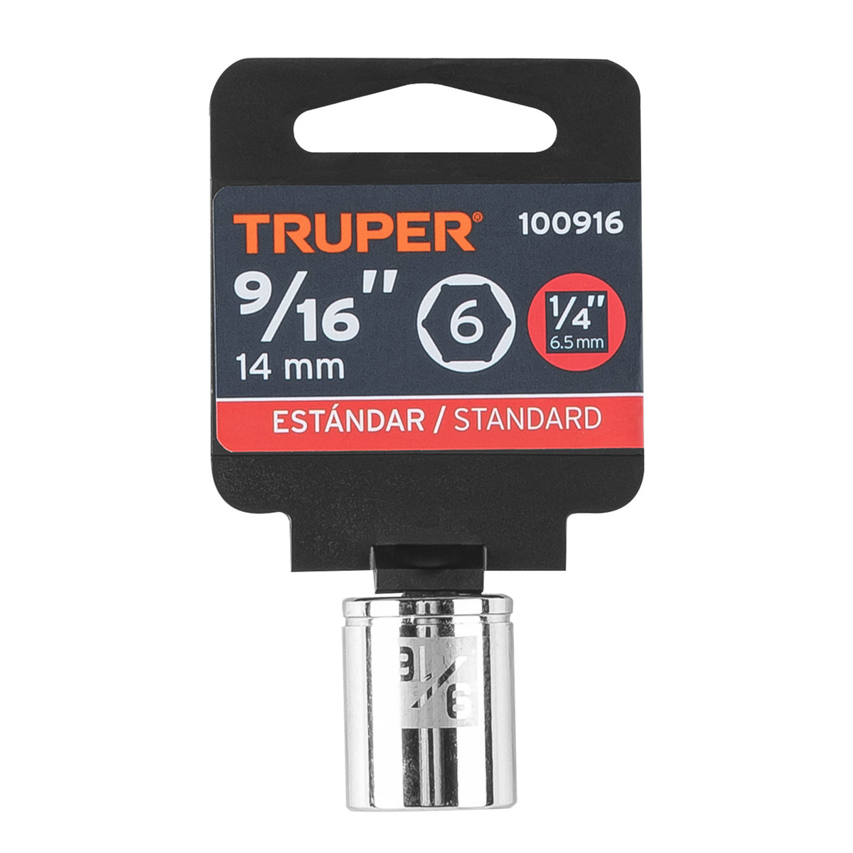 Dado de 9/16', 6 puntas, cuadro 1/4', TRUPER, Truper, SKU 100916 — vista 2