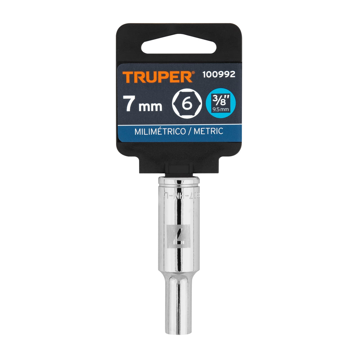 Dado largo de 7 mm, 6 puntas, cuadro 3/8', TRUPER, Truper, SKU 100992 — vista 2