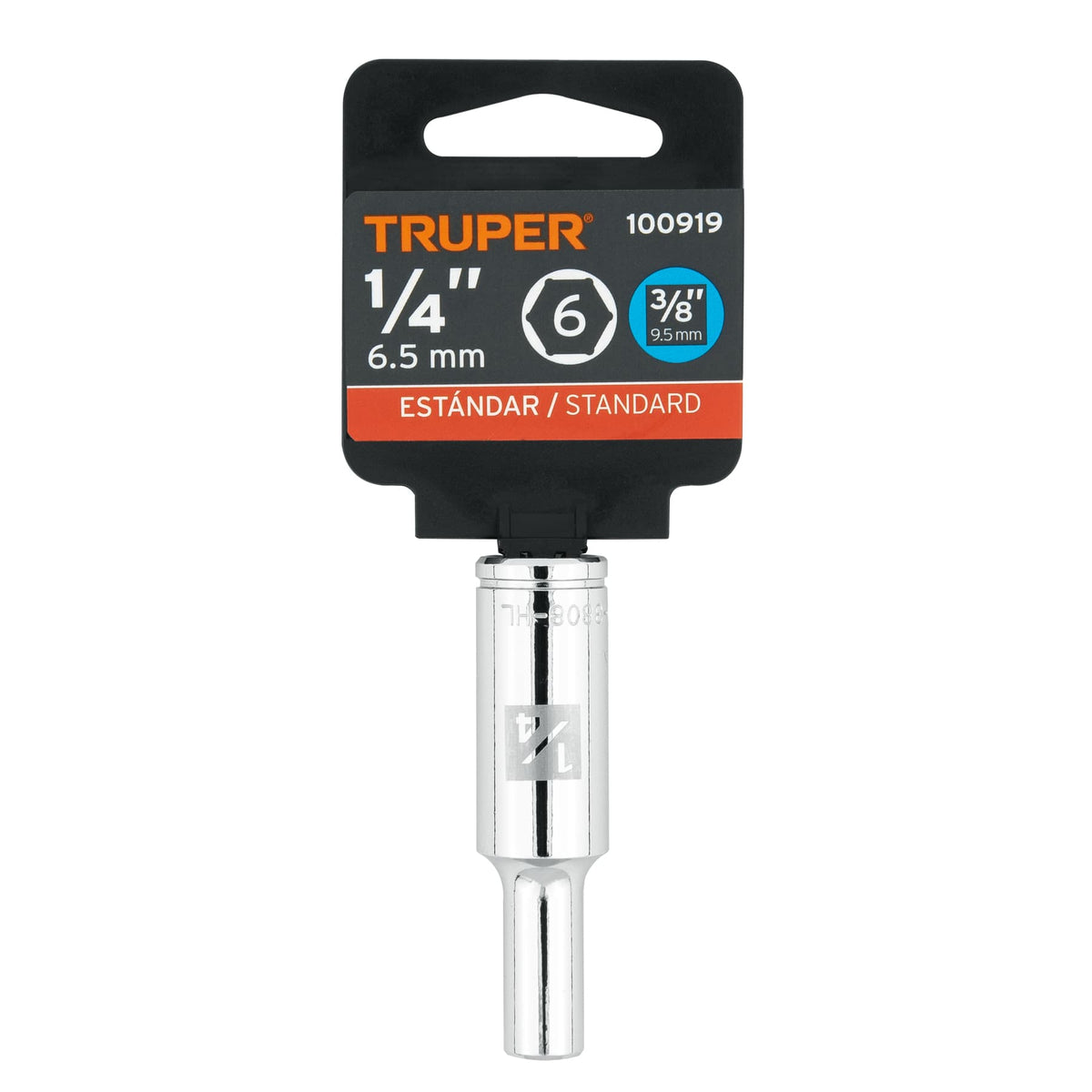 Dado largo de 1/4', 6 puntas, cuadro 3/8', TRUPER, Truper, SKU 100919 — vista 2
