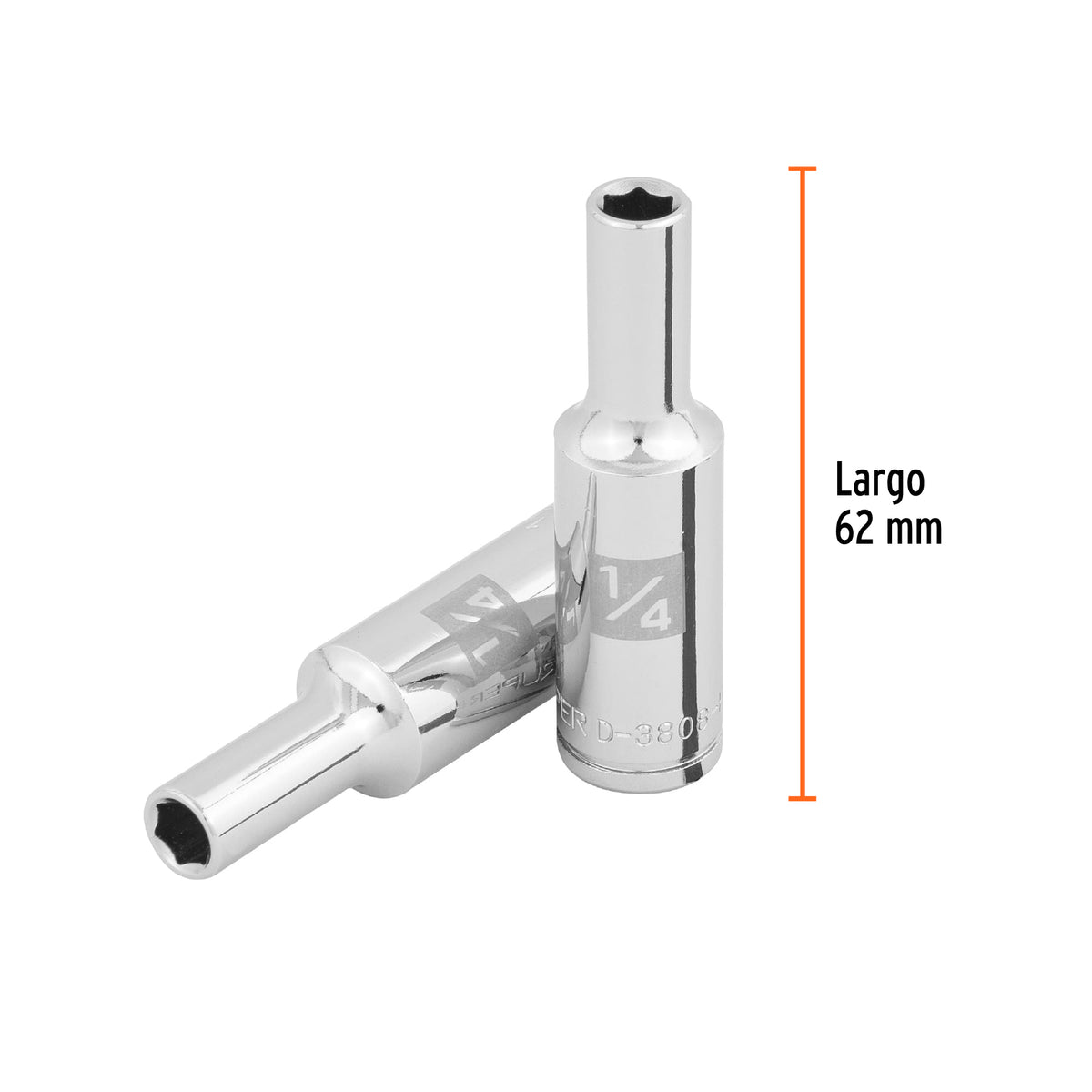 Dado largo de 1/4', 6 puntas, cuadro 3/8', TRUPER, Truper, SKU 100919 — vista 4