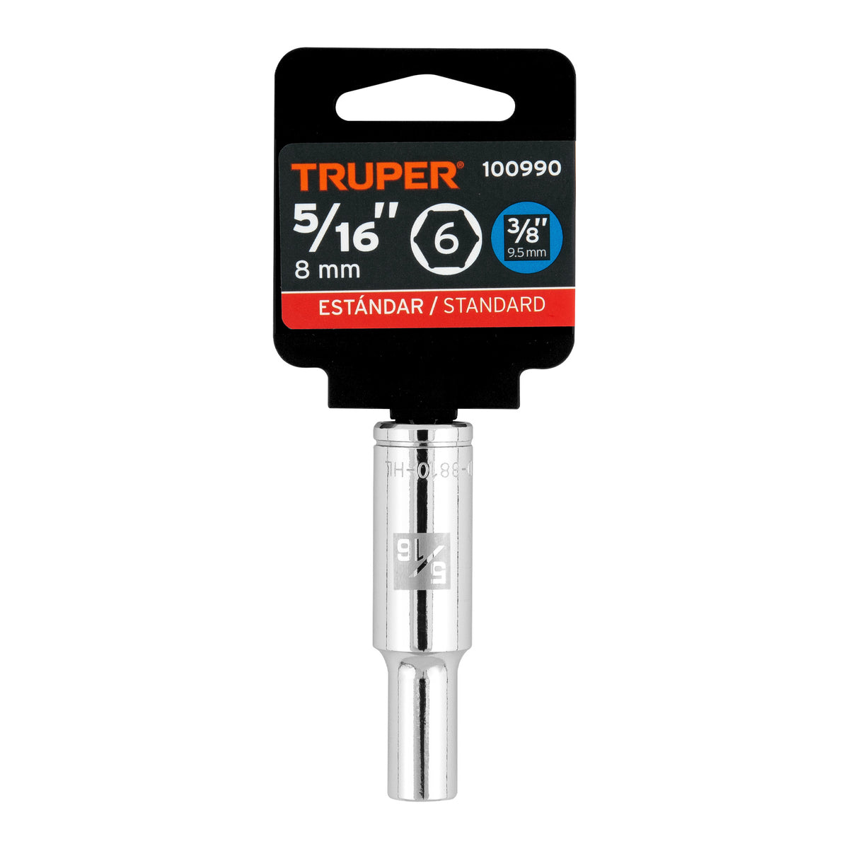 Dado largo de 5/16', 6 puntas, cuadro 3/8', TRUPER, Truper, SKU 100990 — vista 2
