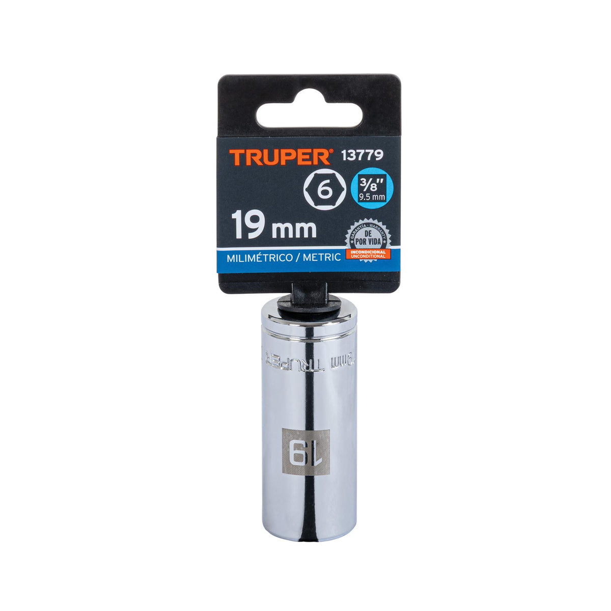 Dado largo de 19 mm 6 puntas cuadro 3/8' TRUPER — foto oficial 2