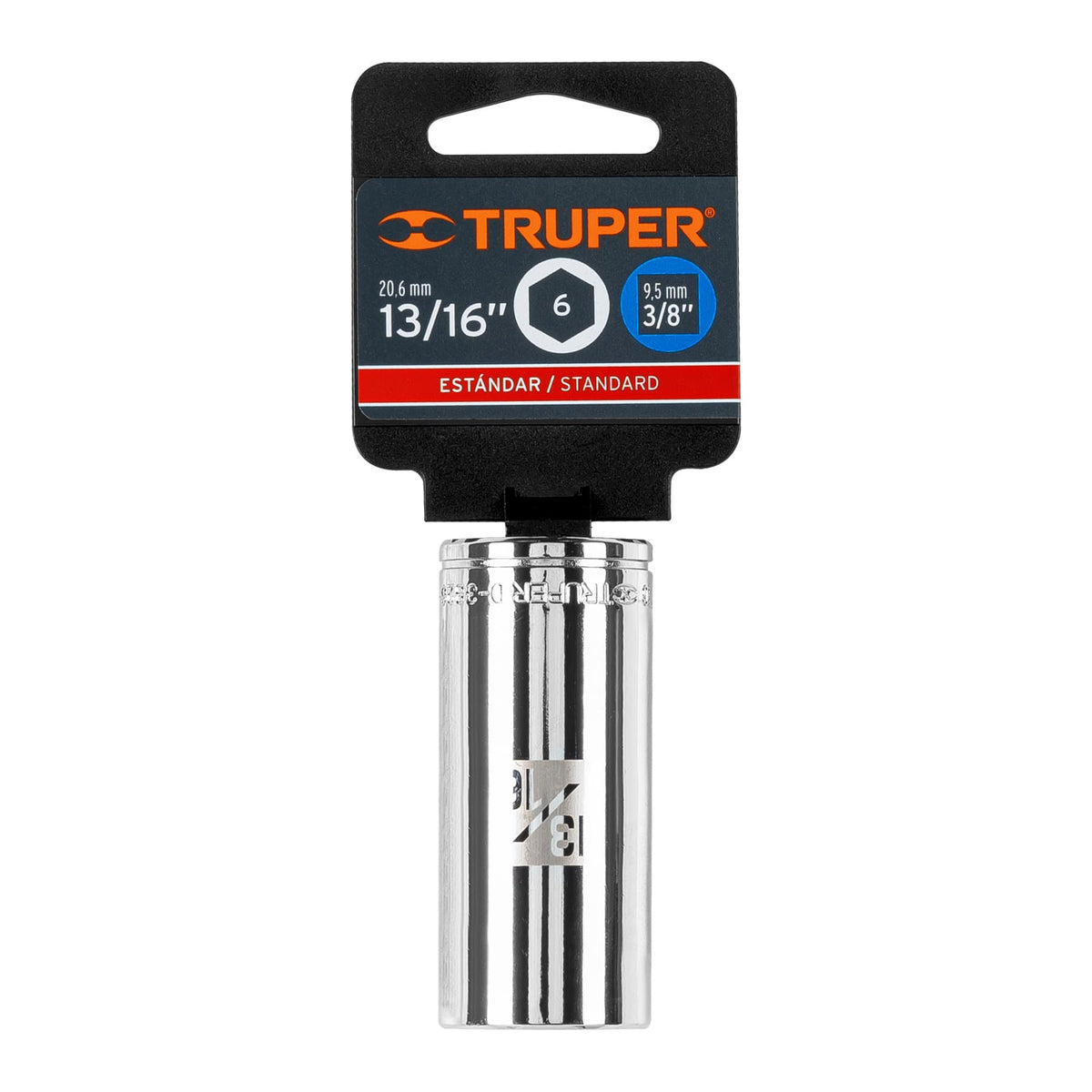 Dado largo de 13/16' 6 puntas cuadro 3/8' TRUPER — foto oficial 2