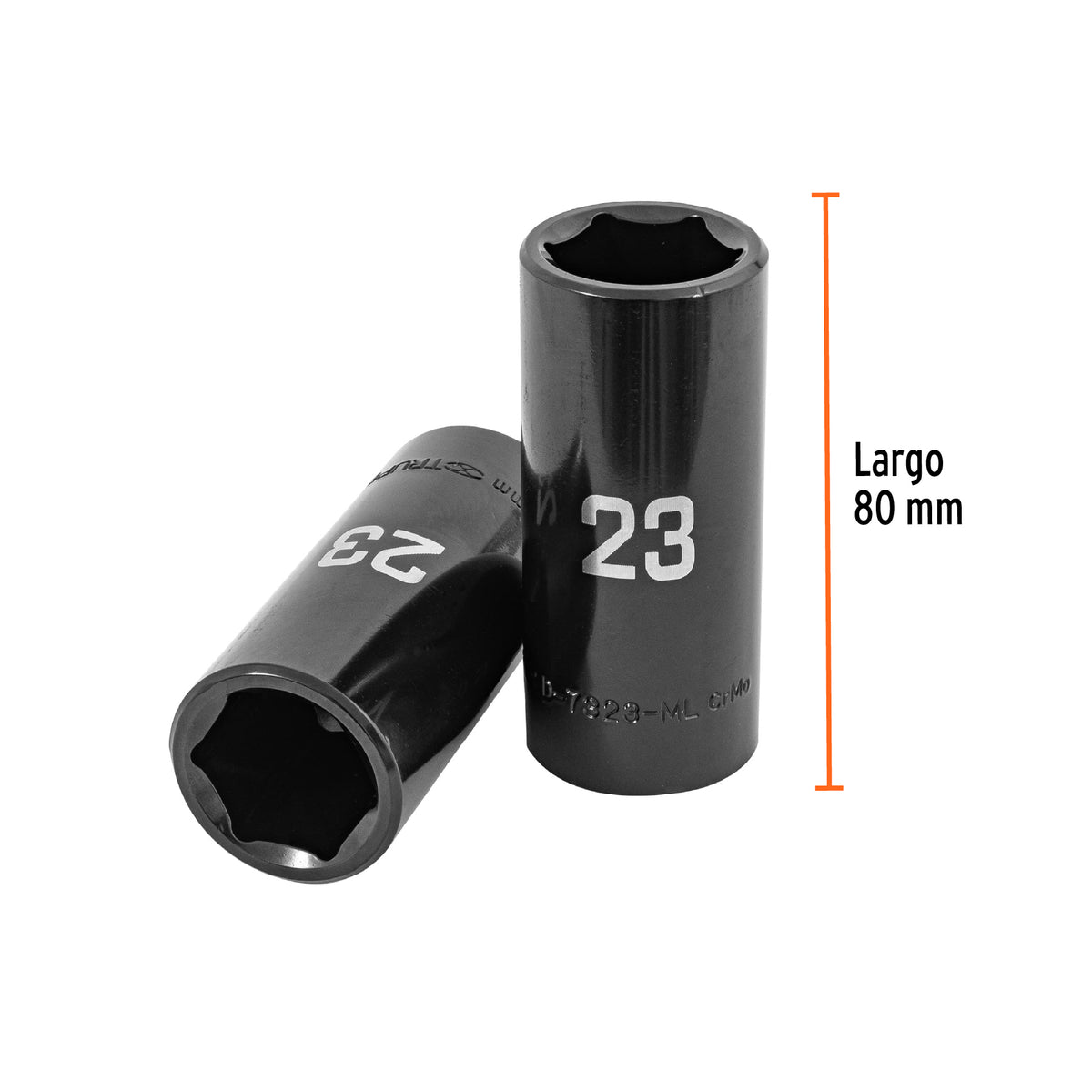 Dado largo impacto de 23 mm, 6 puntas, cuadro 1/2', TRUPER, Truper, SKU 100922 — vista 4