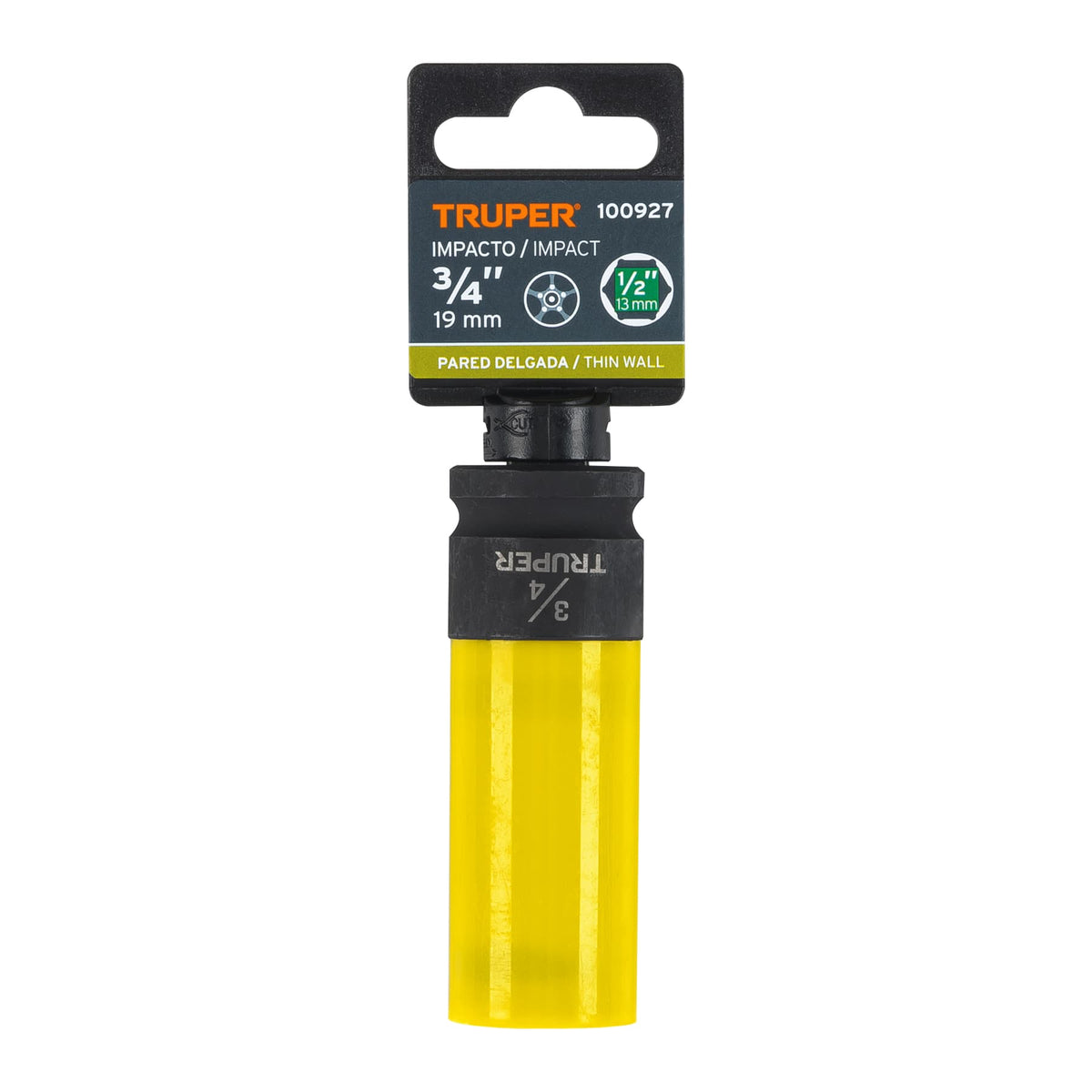 Dado largo impacto prot. plást. 3/4', 6 puntas, cuadro 1/2', Truper, SKU 100927 — vista 2