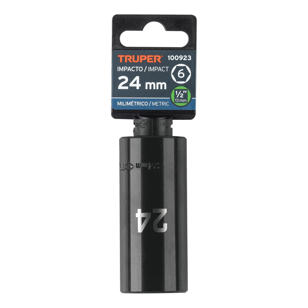 Dado largo impacto de 24 mm, 6 puntas, cuadro 1/2', TRUPER, Truper, SKU 100923 — vista 2