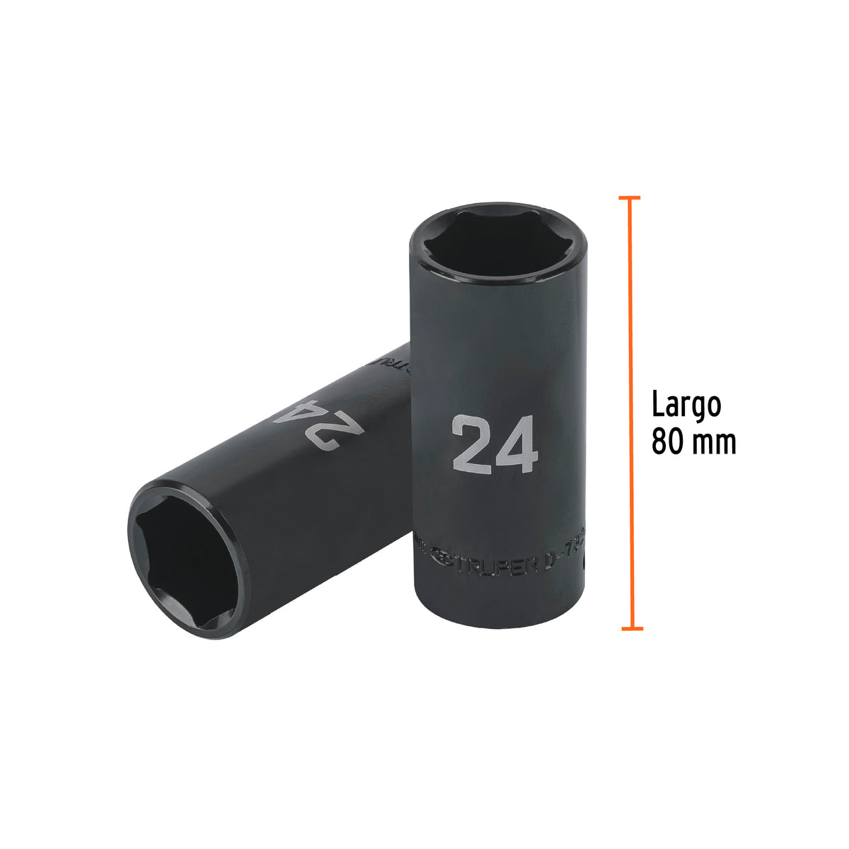 Dado largo impacto de 24 mm, 6 puntas, cuadro 1/2', TRUPER, Truper, SKU 100923 — vista 4