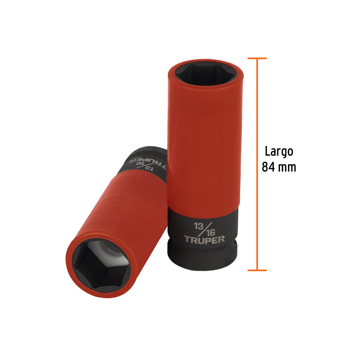 Dado largo impacto prot. plást. 13/16', 6 puntas,cuadro 1/2', Truper, SKU 100928 — vista 4
