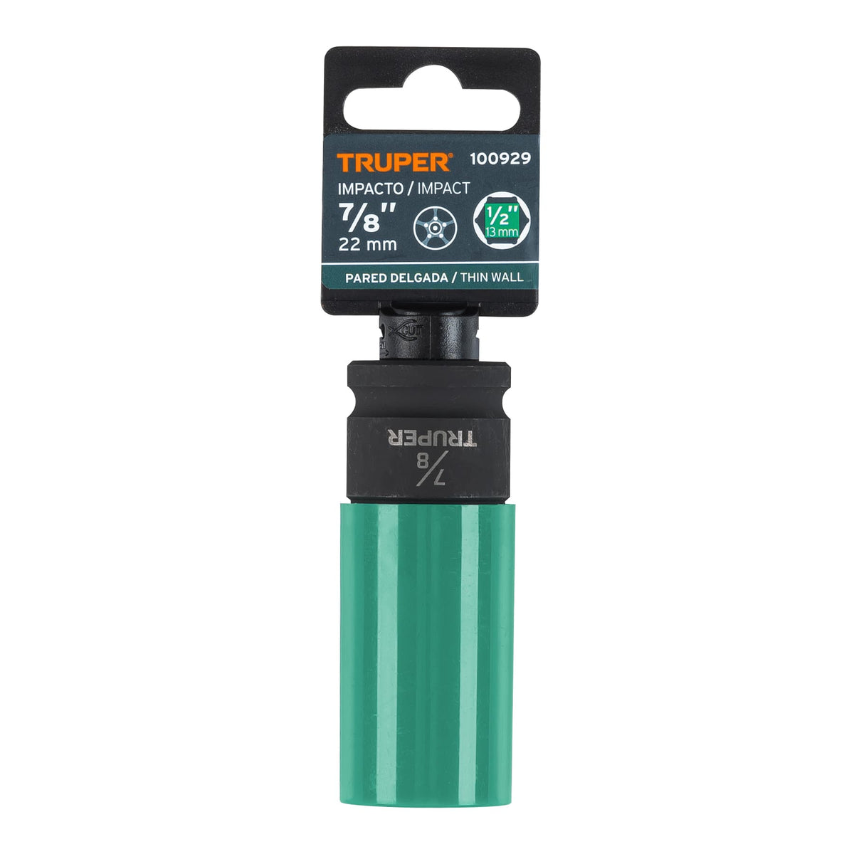 Dado largo impacto prot. plást. 7/8', 6 puntas, cuadro 1/2', Truper, SKU 100929 — vista 2