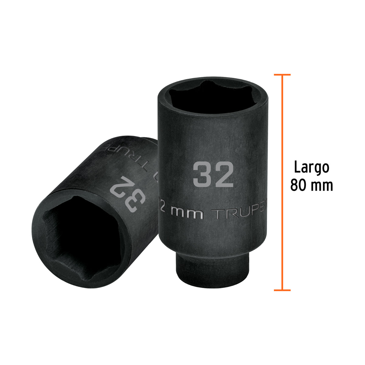 Dado largo impacto de 32 mm, 6 puntas, cuadro 1/2', TRUPER, Truper, SKU 103192 — vista 4