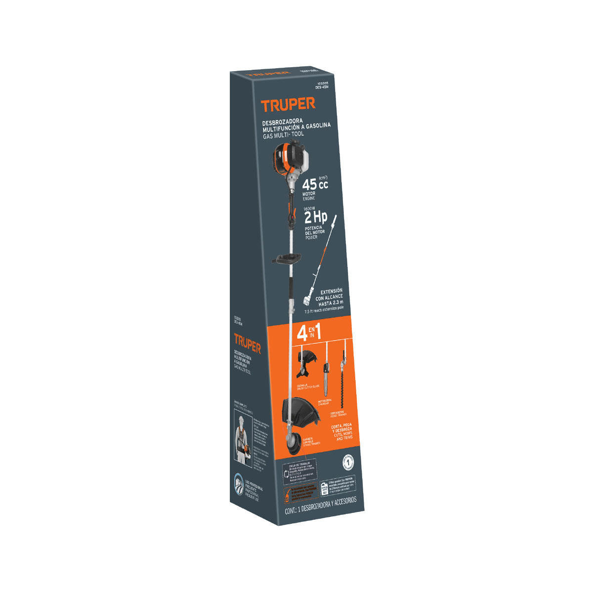 Desbrozadora multifuncional 4 en 1, a gasolina 45 cc, TRUPER, Truper, SKU 103205 — vista 2