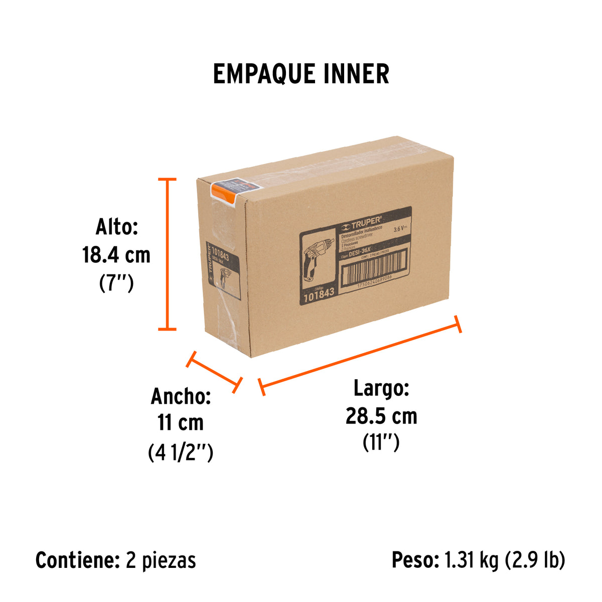 Destornillador 3.6V, 2 posiciones, PRO, Truper, SKU 101843 — vista 6