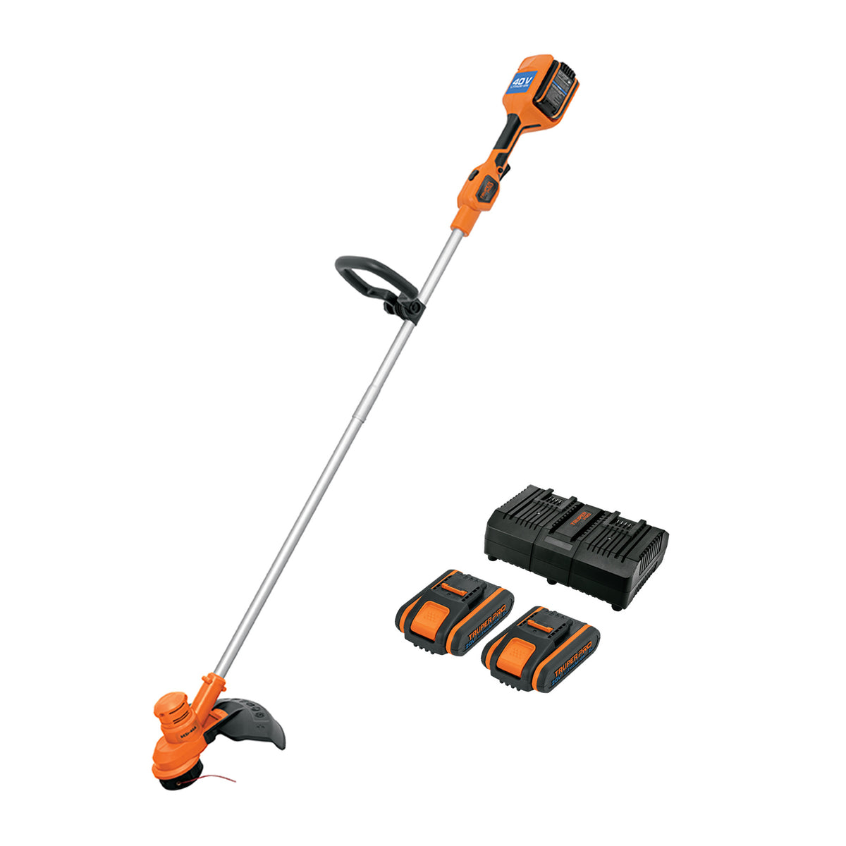 Desbrozadora inalámbrica 40V, 2 baterías 2Ah,1 carg.dual,PRO, Truper, SKU 103243