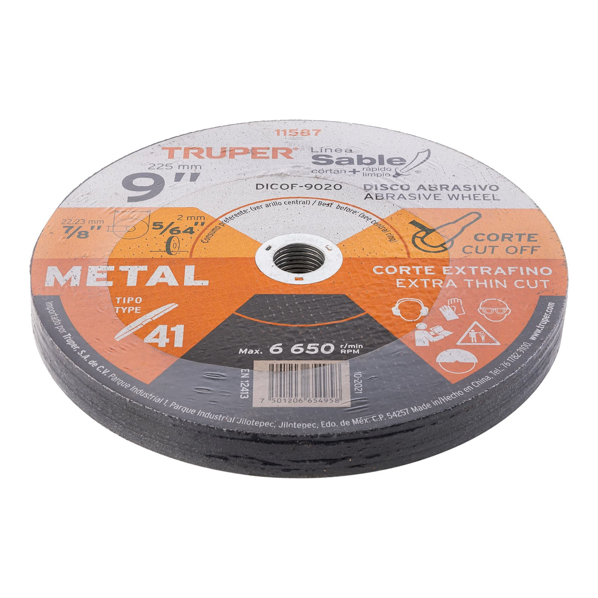 Disco abrasivo de corte preciso metal 9' x 2 mm TRUPER — foto oficial 2