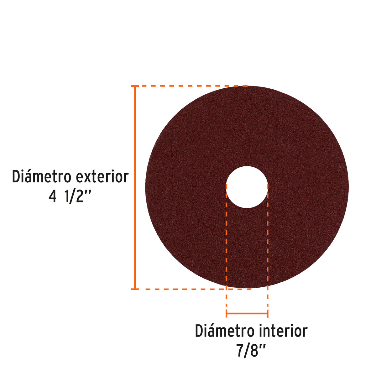 Disco lija 4-1/2' con respaldo de fibra, grano 120, TRUPER, Truper, SKU 100128 — vista 3
