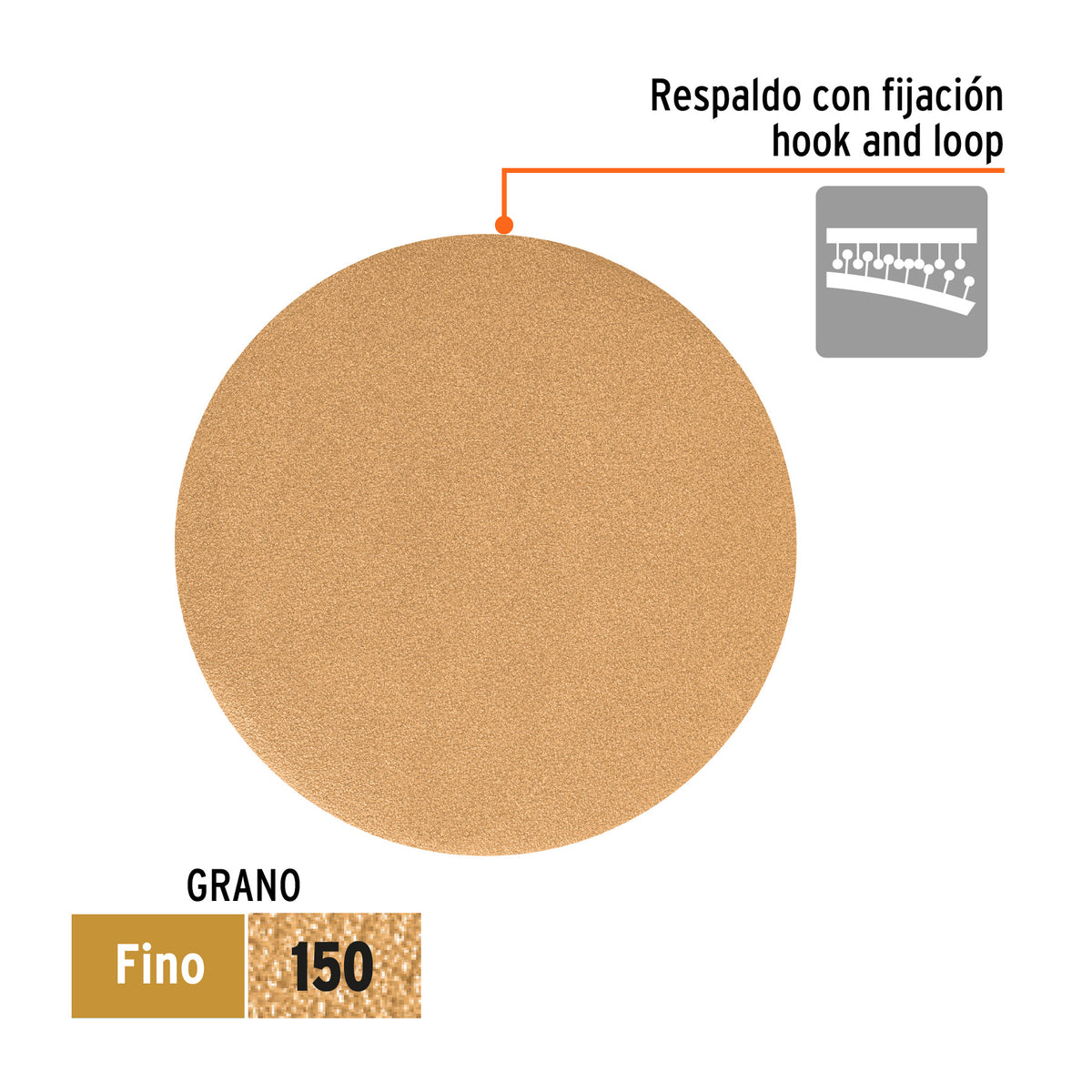 Paquete con 5 discos de lija 6' grano 150, ciegos, TRUPER, Truper, SKU 103412 — vista 3