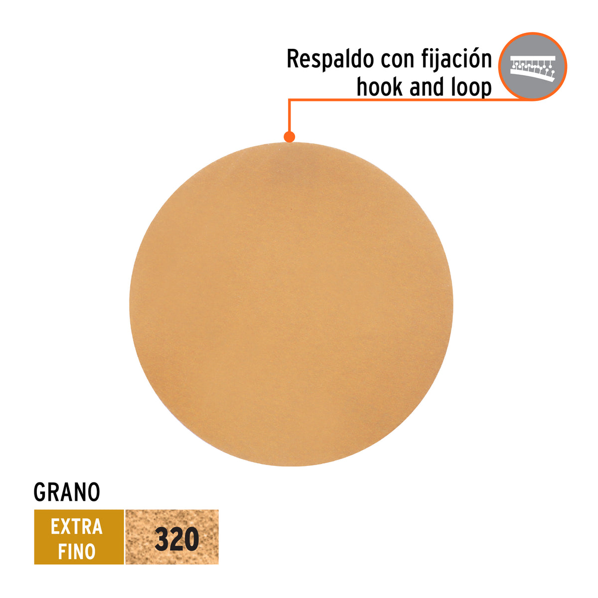 Paquete con 5 discos de lija 6' grano 320, ciegos, TRUPER, Truper, SKU 103416 — vista 3
