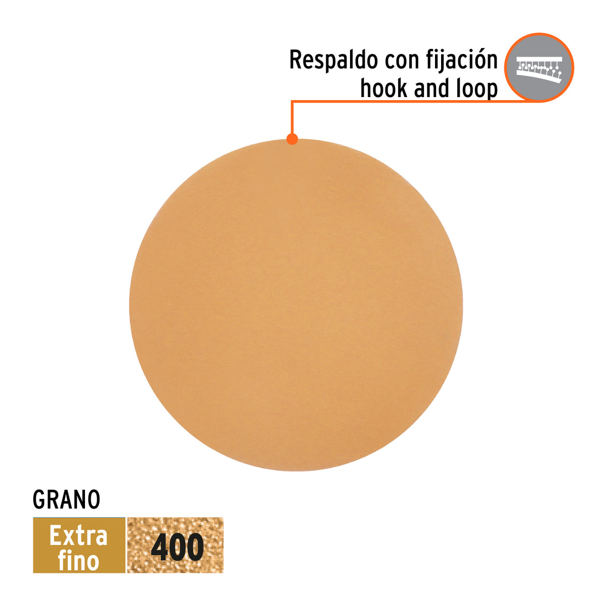 Paquete con 5 discos de lija 6' grano 400, ciegos, TRUPER, Truper, SKU 103417 — vista 3