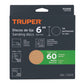 Paquete con 5 discos de lija 6' grano 60, ciegos, TRUPER, Truper, SKU 103408 — vista 2