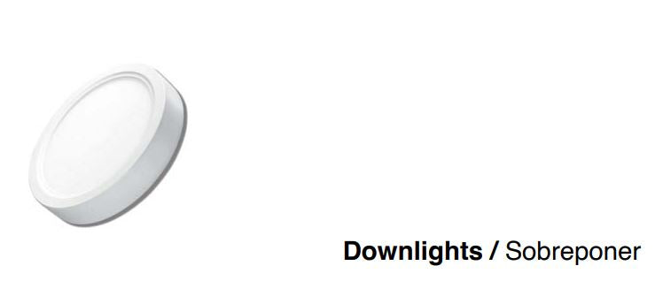 LUMINARIO DOWNLIGHT PANEL ICON SOBREPONER FAT REDONDO LED 12W 4100K DLSP12W41 NEUTRO