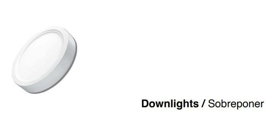 LUMINARIO DOWNLIGHT PANEL ICON SOBREPONER FAT REDONDO LED 12W 4100K DLSP12W41 NEUTRO