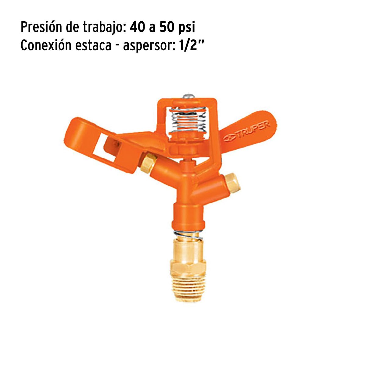 Aspersor metálico doble chorro, cabeza sola, TRUPER, Truper, SKU 10324 — vista 3