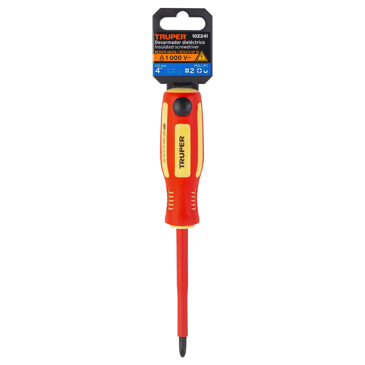 Desarmador dieléctrico de cruz 1/4' x 4', TRUPER — foto oficial 2