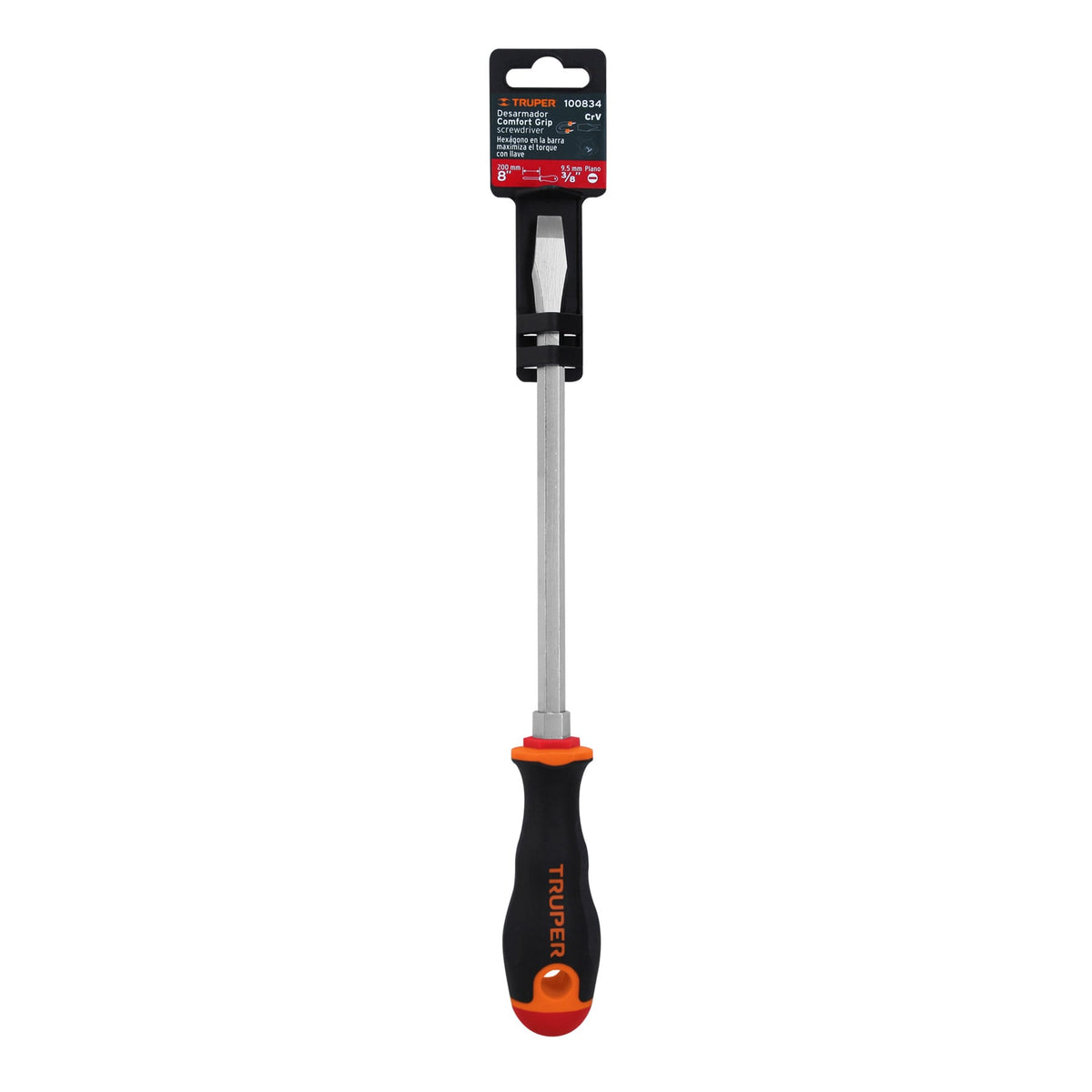 Desarmador plano 3/8' x 8' mango Comfort Grip, TRUPER — foto oficial 2
