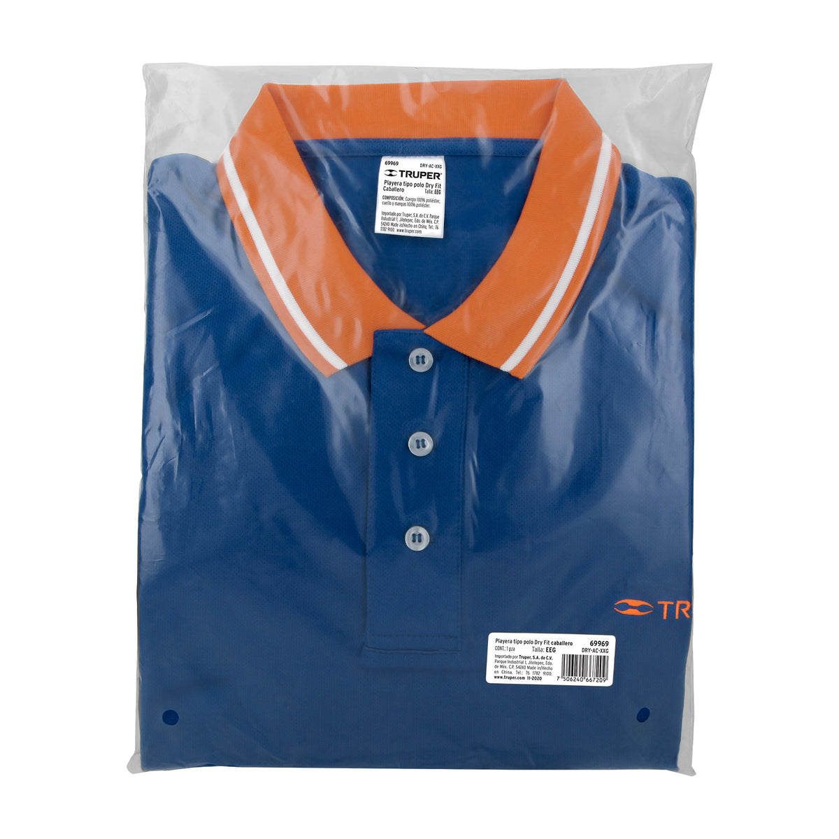 Playera polo performance para hombre azul EEG, TRUPER — foto oficial 2