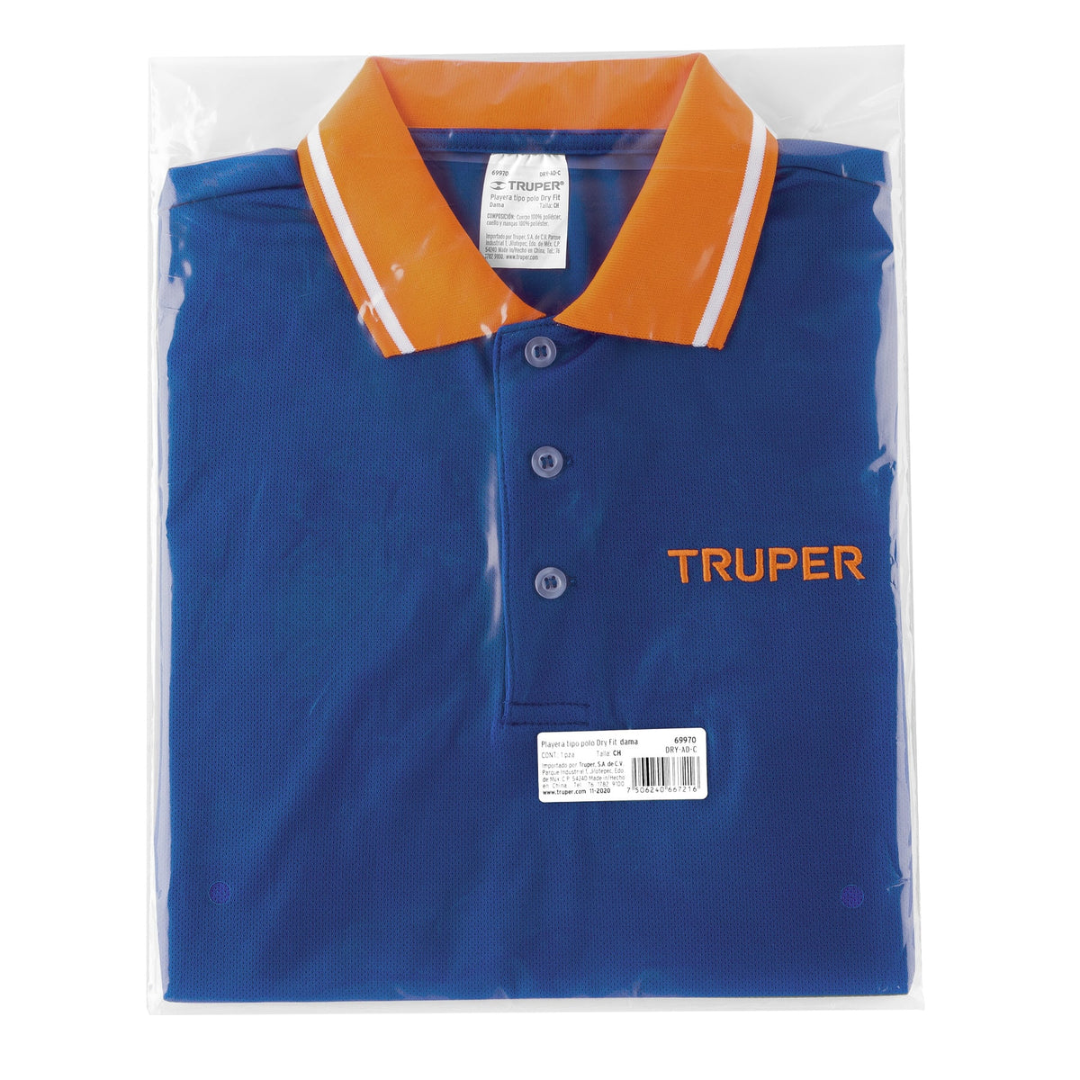 Playera polo performance para mujer azul CH, TRUPER — foto oficial 2