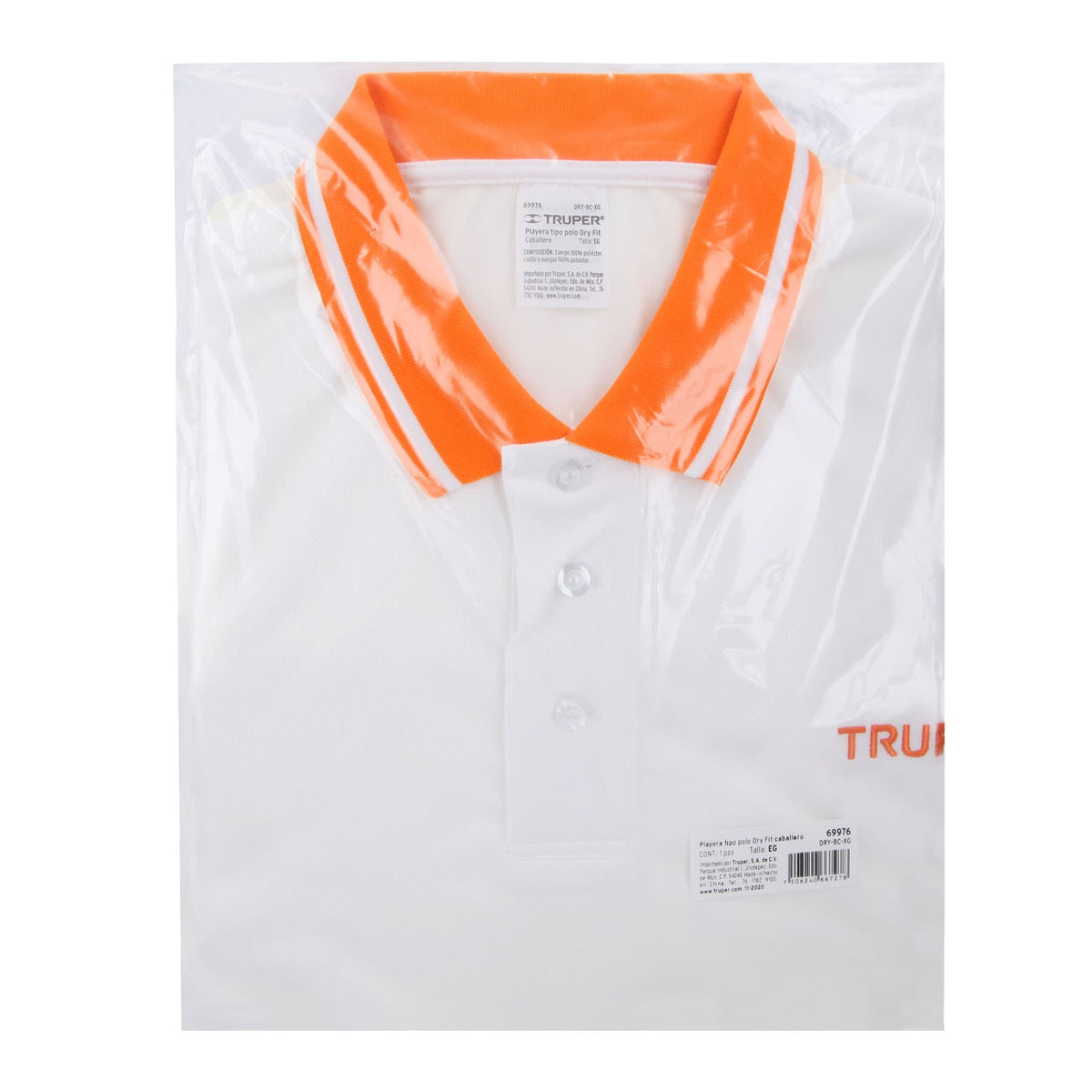 Playera polo performance para hombre blanca EG, TRUPER — foto oficial 2