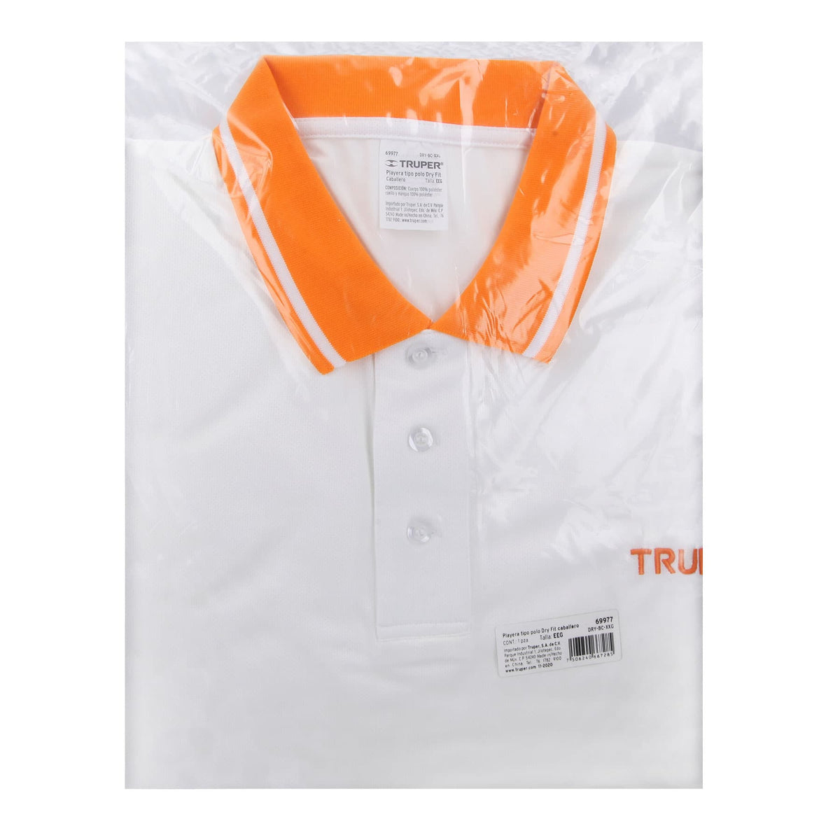 Playera polo performance para hombre blanca EEG, TRUPER — foto oficial 2