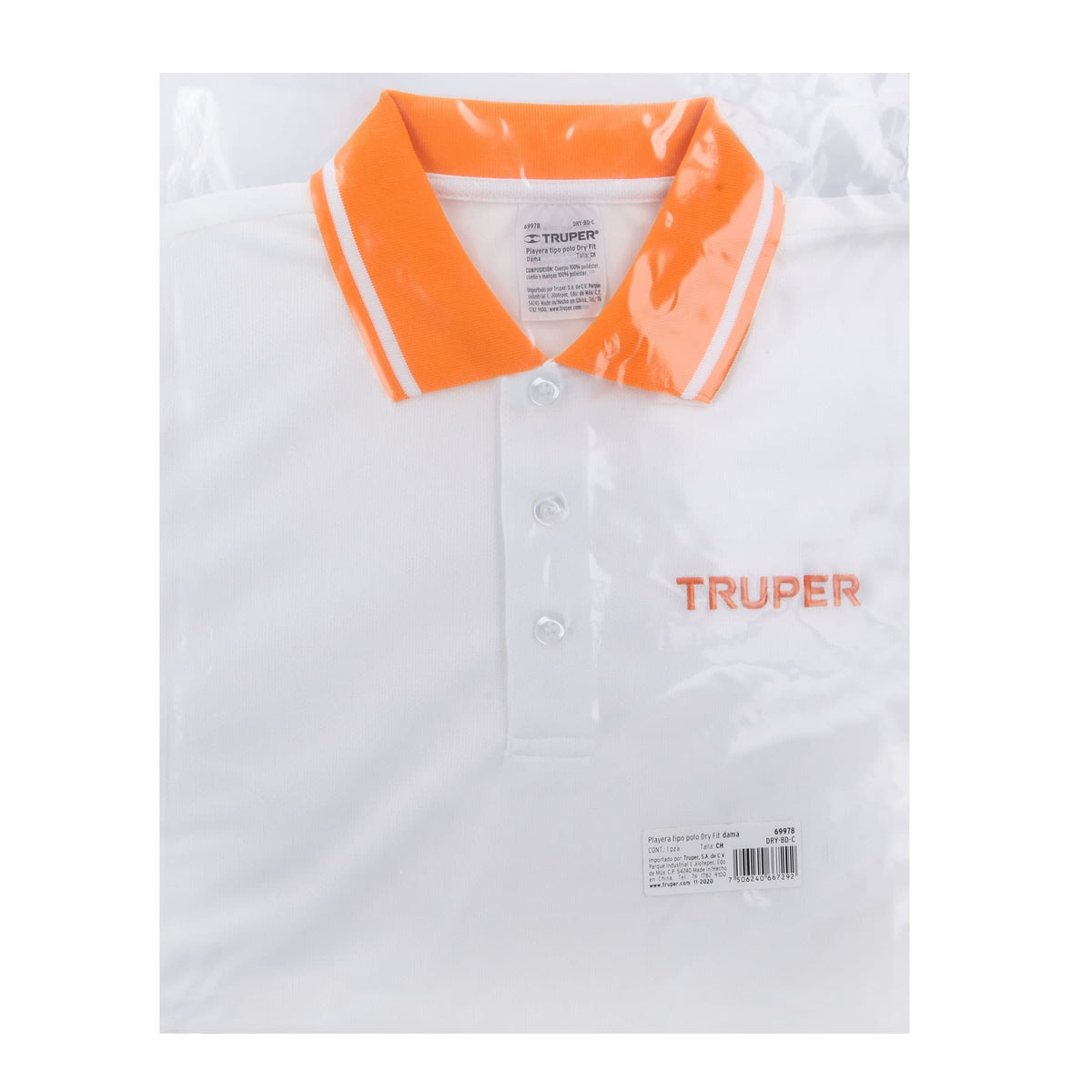 Playera polo performance para mujer blanca CH, TRUPER — foto oficial 2