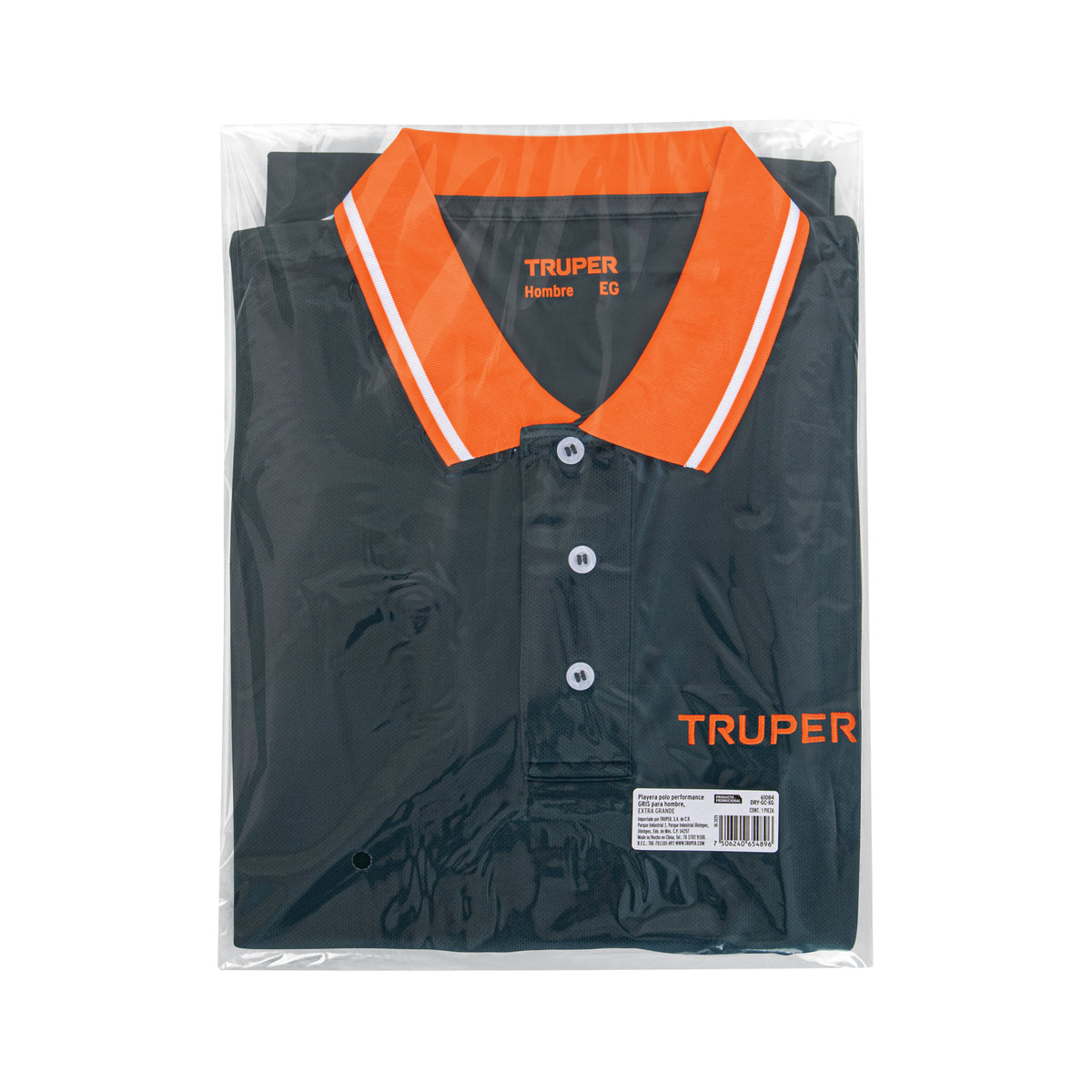 Playera polo performance para hombre gris EG TRUPER — foto oficial 2