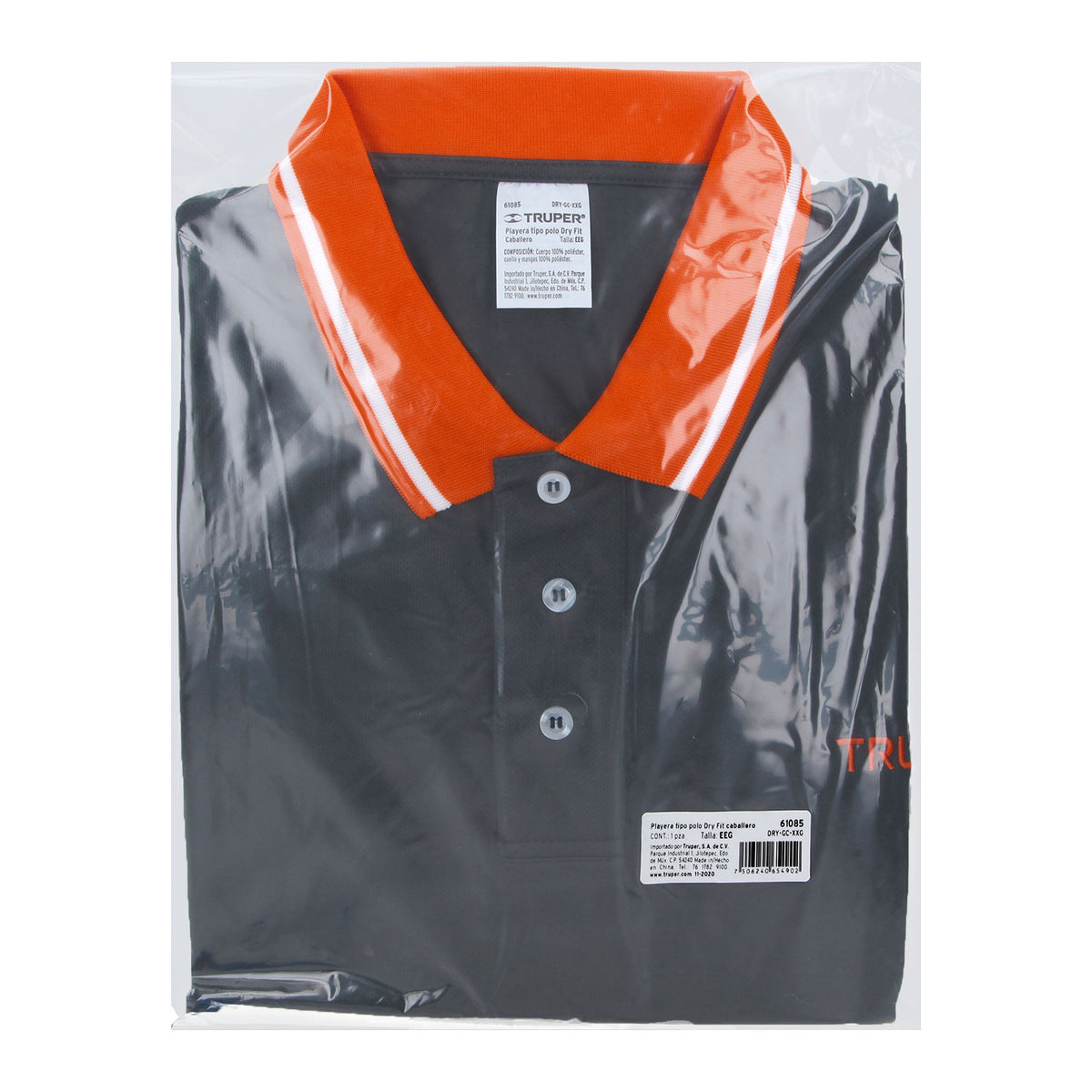 Playera polo performance para hombre gris EEG TRUPER — foto oficial 2