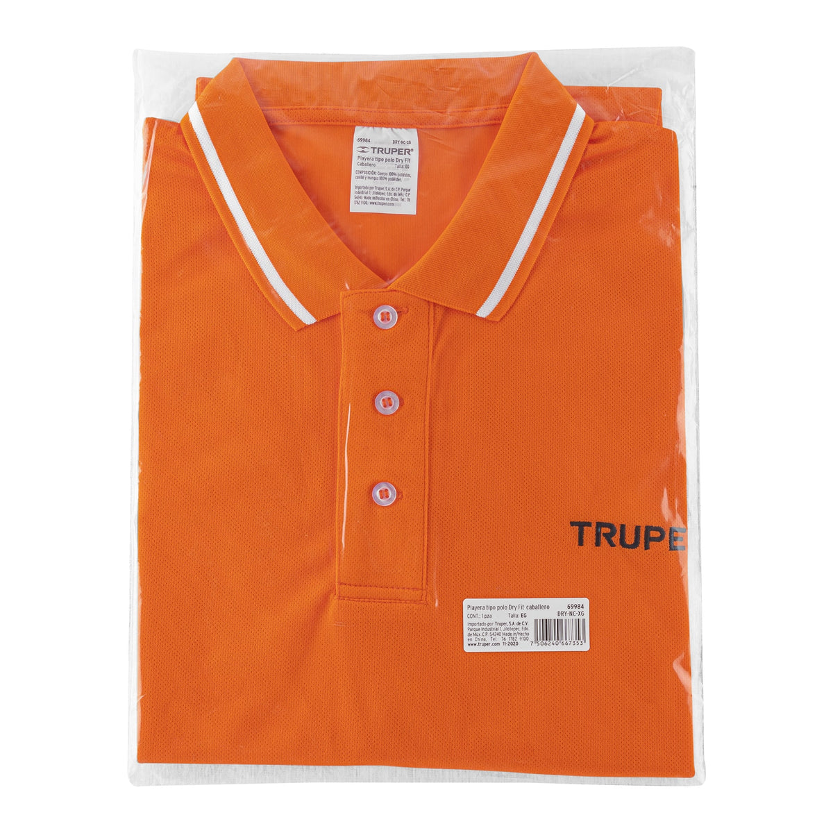 Playera polo performance para hombre naranja EG, TRUPER — foto oficial 2