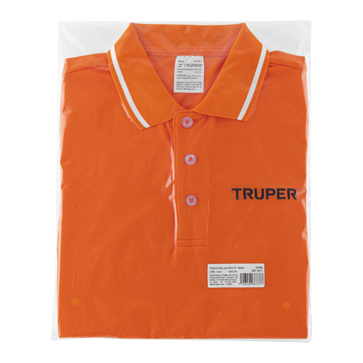 Playera polo performance para mujer naranja CH, TRUPER — foto oficial 2