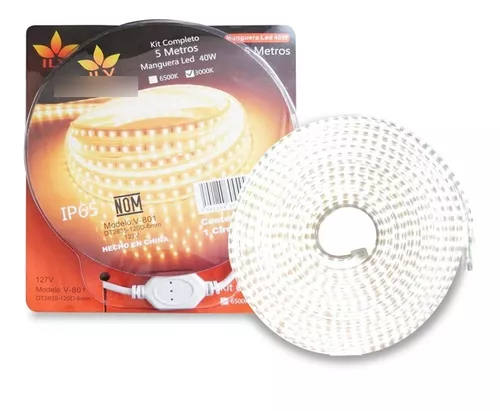 BLISTER MANGUERA LED 5MTS LUZ FRÍA 40W 127V 65K