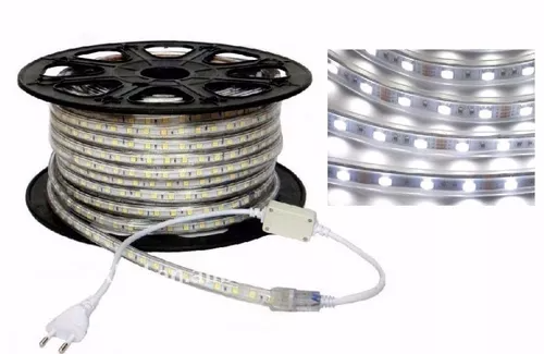 Manguera LED 5050 Para Exterior Blanco Frío 25mts 7.4W Por Mt 127V 65K