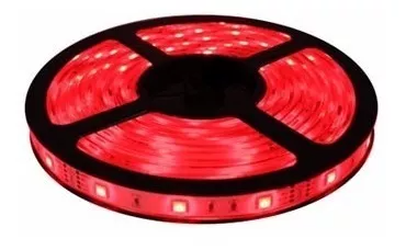 Tira LED 5mts Rojo Exterior IP65 24W 12V