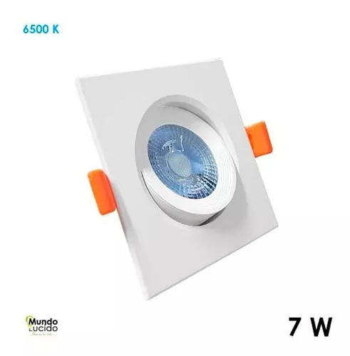 Panel Spot Base Empotrable LED Dirigible Techo Cuadrado 7W 127V 490LM 65K