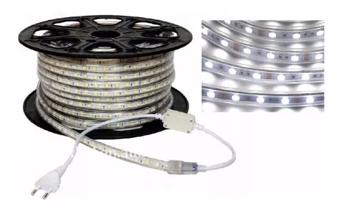 Manguera 25mts LED 5050 Para Exterior Blanco Frio 14w X Mt 127V 65K