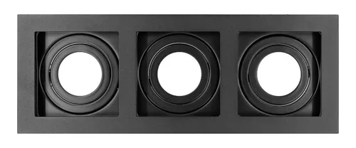 EMPOTRADO SPOT DIRIGIBLE TRIPLE NEGRO METAL BASE MR16