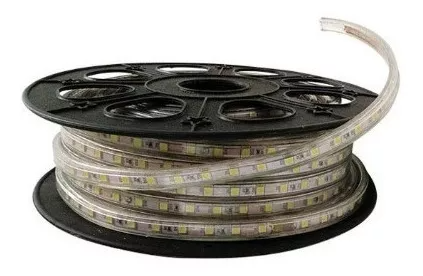 Manguera LED 5730 25mts Blanco Frío Ip65 Cinta Tira 14.8W Por Metro 127V 65K
