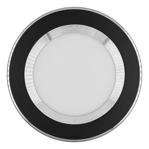 Spot Empotrado Negro Con Plata 9W 127V 65K Td9e Luz Fría 6500k