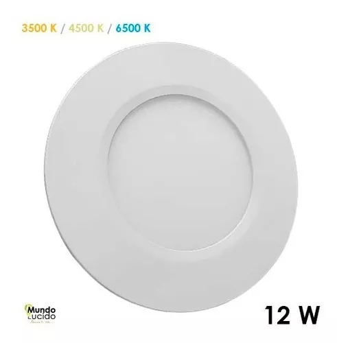 PANEL LED EMPOTRABLE REDONDO SLIM LUZ FRIA 12W 100-240V 550LM 65K