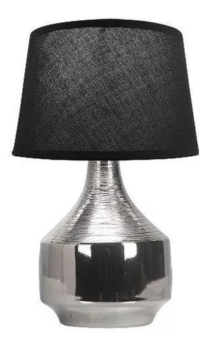 LAMPARA LED DE ESCRITORIO PLATA VANGUARDISTA PANTALLA TEXTIL 40W 127V E26