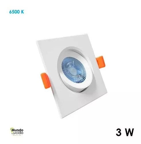 Panel Spot Base Empotrable LED Dirigible Techo Cuadrado 3W 127V 210LM 65K