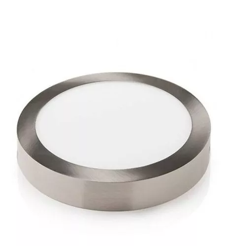 Panel Fat Redondo LED Marco Satinado Blanco Cálido 18W 100-240V 30K